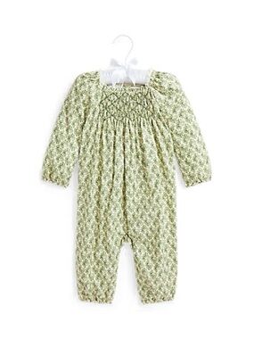 Ralph Lauren Floral Smocked Cotton Twill Coverall